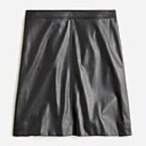 NWOT J. Crew Collection Faux Leather Mini Skirt - Black Size 12